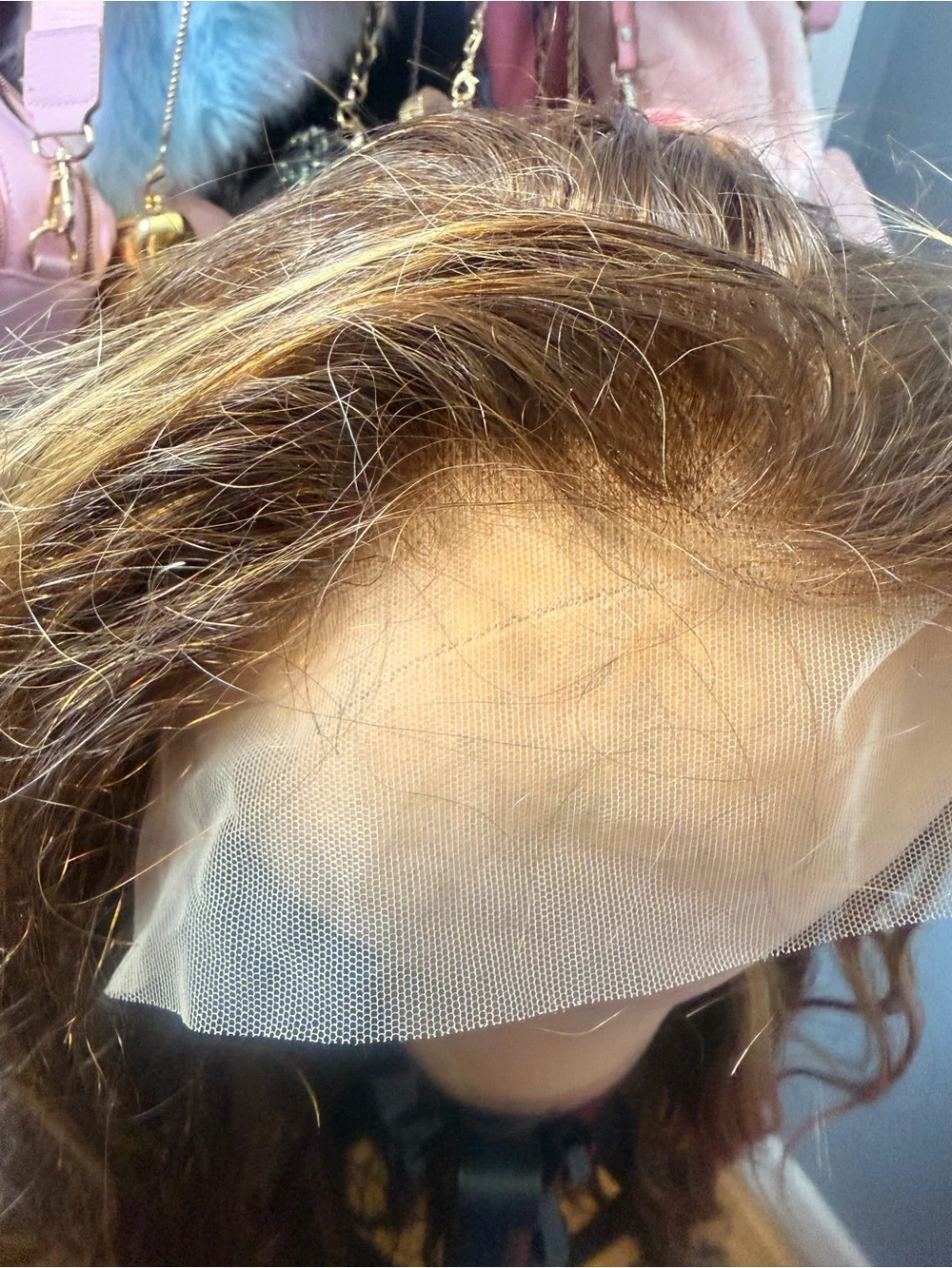 Stylish Brown Wig with Golden Blonde Highlights - Women Hair synthetic